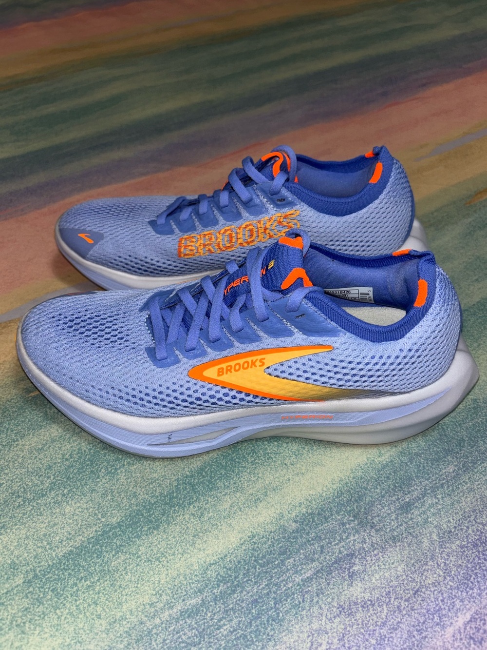 Brooks Hyperion 3 Shoes Womens Size 8 Blue Heron Orange White Running Sneakers
